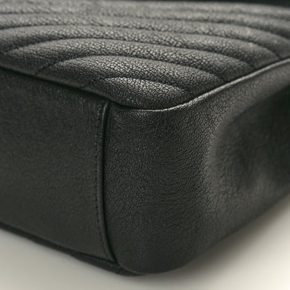 Saint Laurent Sheepskin Matelasse Chevron Monogram Large College Satchel Black 10 of 10