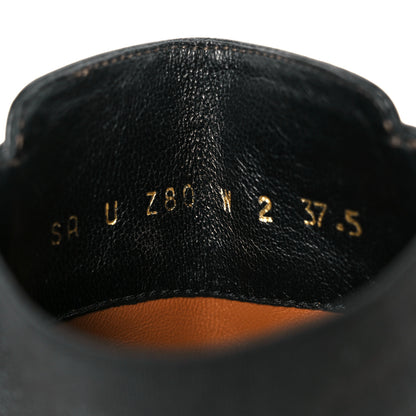 Valentino Garavani Calfskin Rockstud Double Buckle Beatle Chelsea 70mm Ankle Boots 37.5 Black 9 of 10