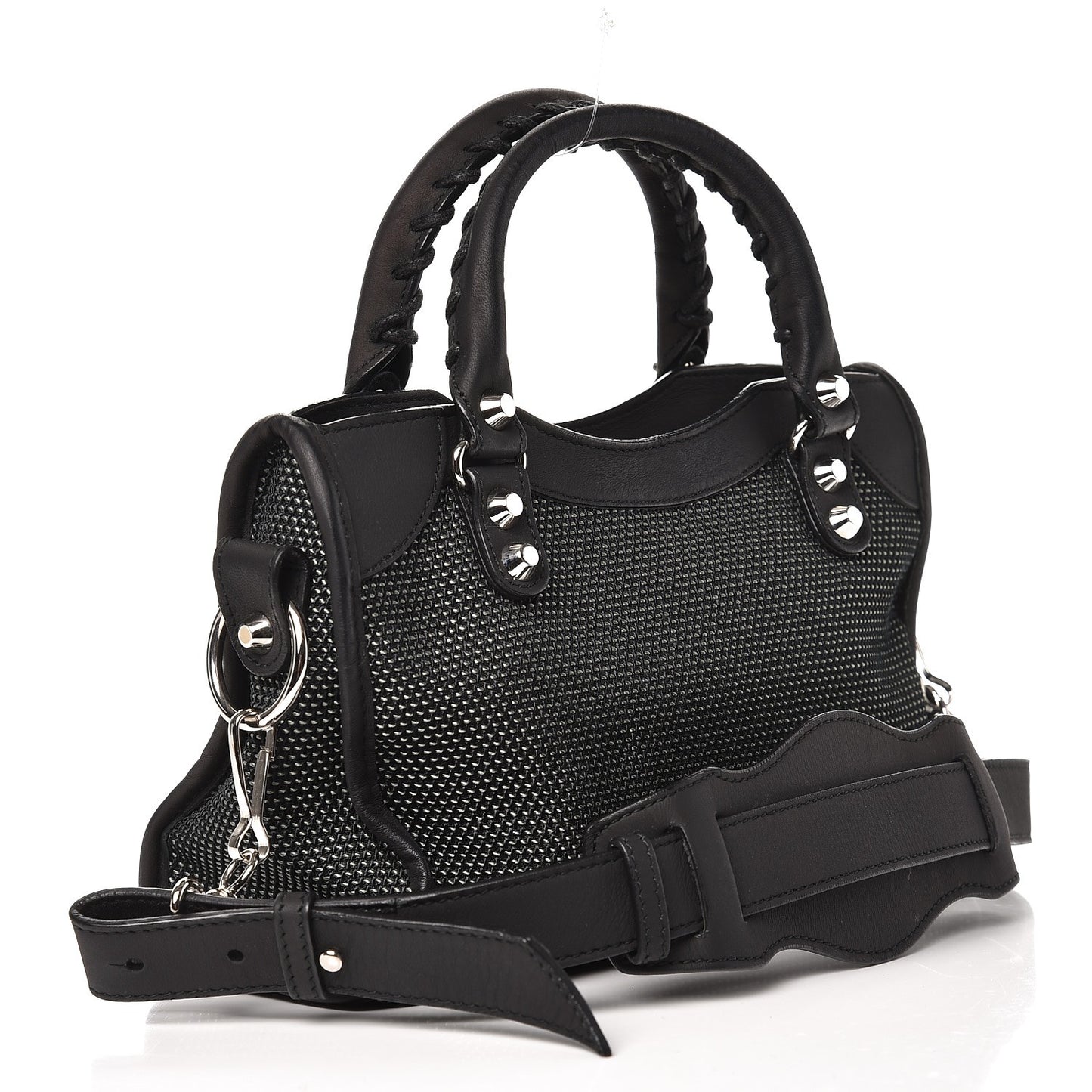 Lambskin Canvas Classic Silver Hardware Mini City Black