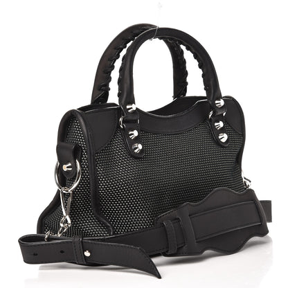 Balenciaga Lambskin Canvas Classic Silver Hardware Mini City Black 3 of 7