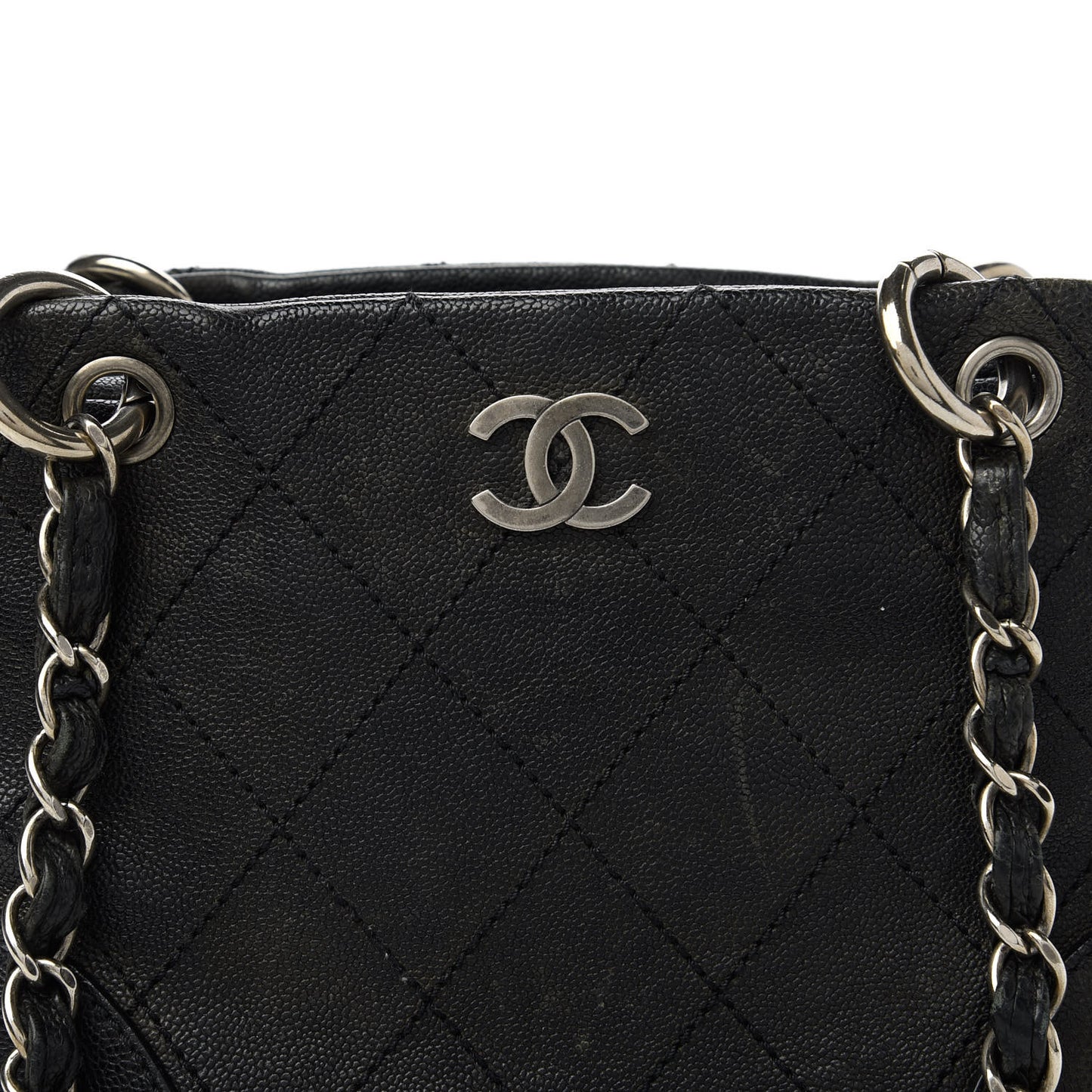 Distressed Caviar Outdoor Ligne Tote Black