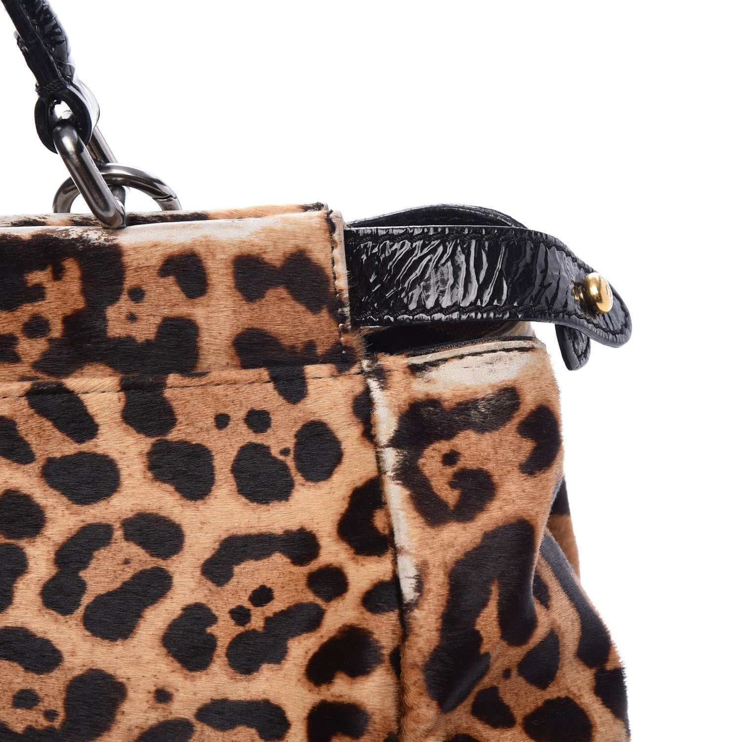 Fendi Calf Hair Leopard Print Zucca Large Peekaboo Iconic Satchel Tobacco 13 of 24