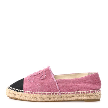Chanel Linen CC Espadrilles 41 Pink Black 1 of 9