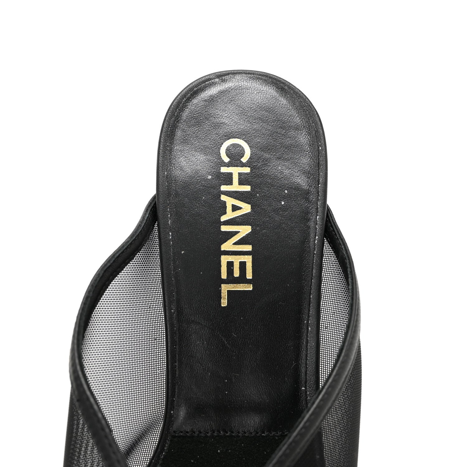 Chanel Mesh Grosgrain Cap Toe CC Mules 39 Black 7 of 9