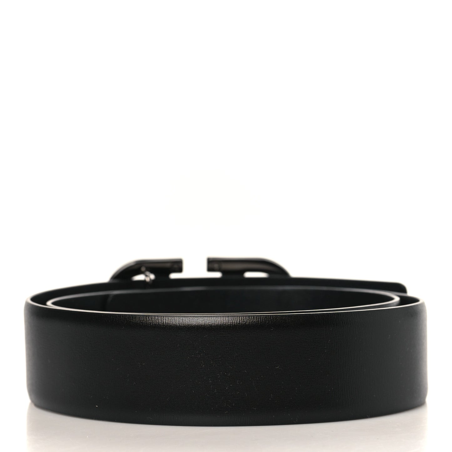 Glossy Calfskin Monochrome Mens VLogo 40mm Belt 90 36 Black