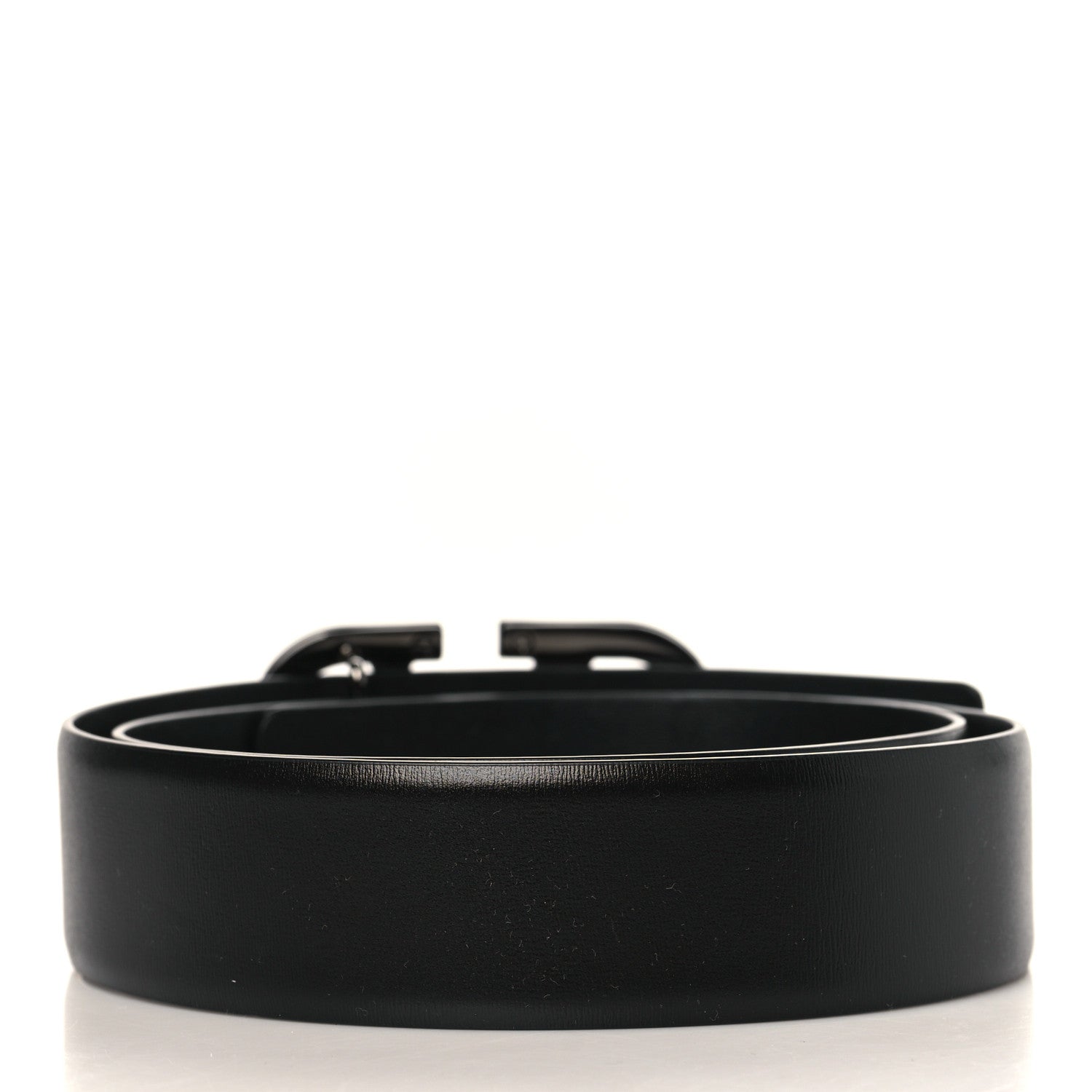 Valentino Garavani Glossy Calfskin Monochrome Mens VLogo 40mm Belt 90 36 Black 3 of 7