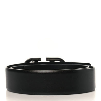 Valentino Garavani Glossy Calfskin Monochrome Mens VLogo 40mm Belt 90 36 Black 3 of 7