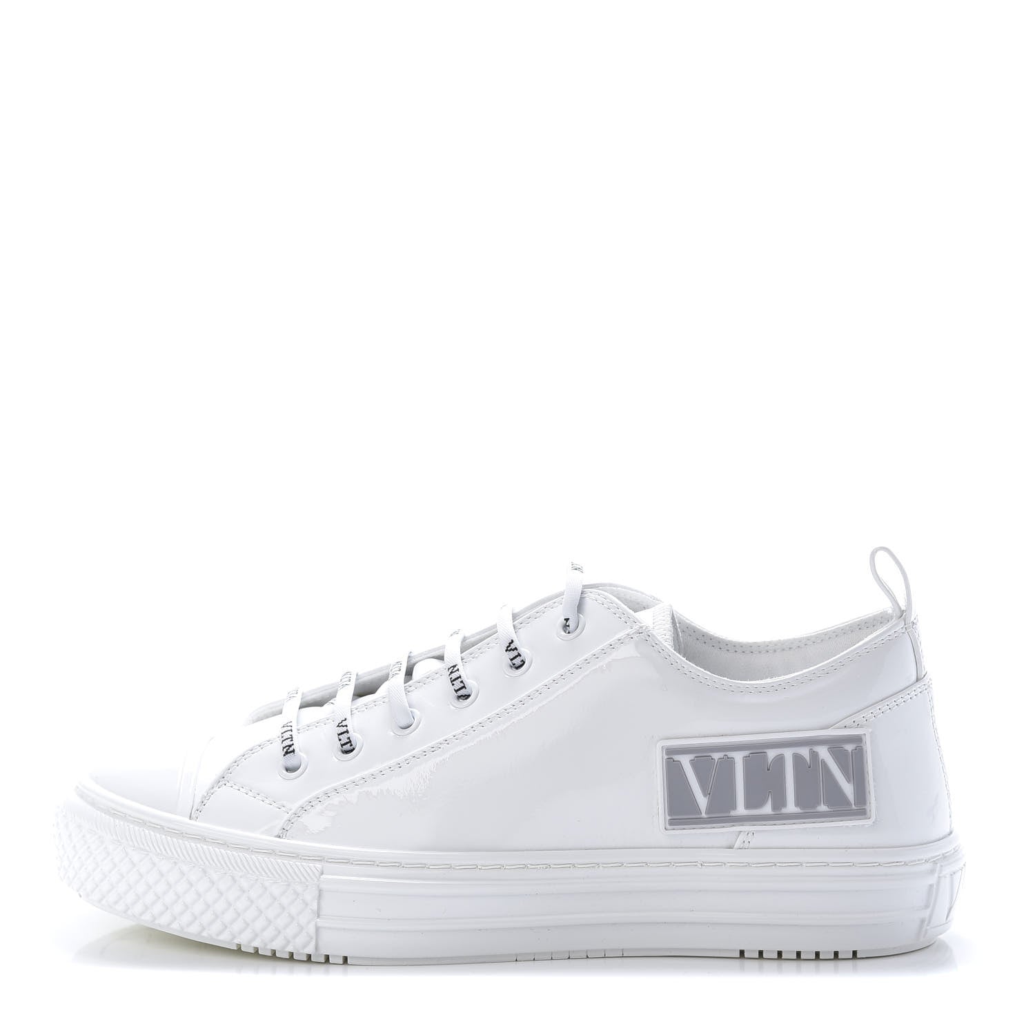 Valentino Garavani Patent Calfskin Womens Giggies Low Top Sneakers 38.5 White 1 of 10