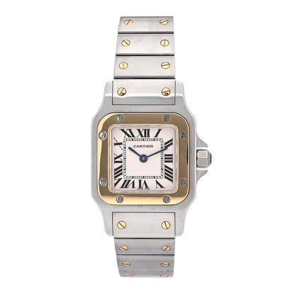Cartier Stainless Steel 18K Yellow Gold 24mm Santos De Cartier Galbee Quartz Watch 1 of 4