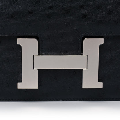 Hermes Ostrich Constance 24 Black 6 of 10