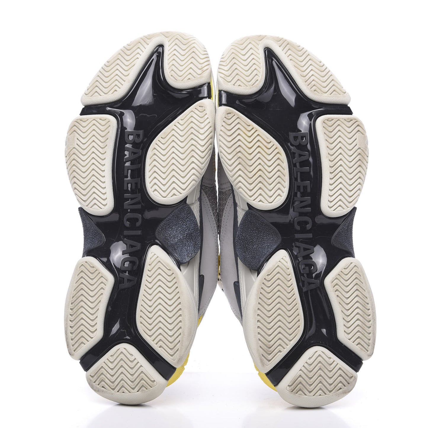 Fabric Mesh Womens Triple S Sneakers 39 Yellow Grey White