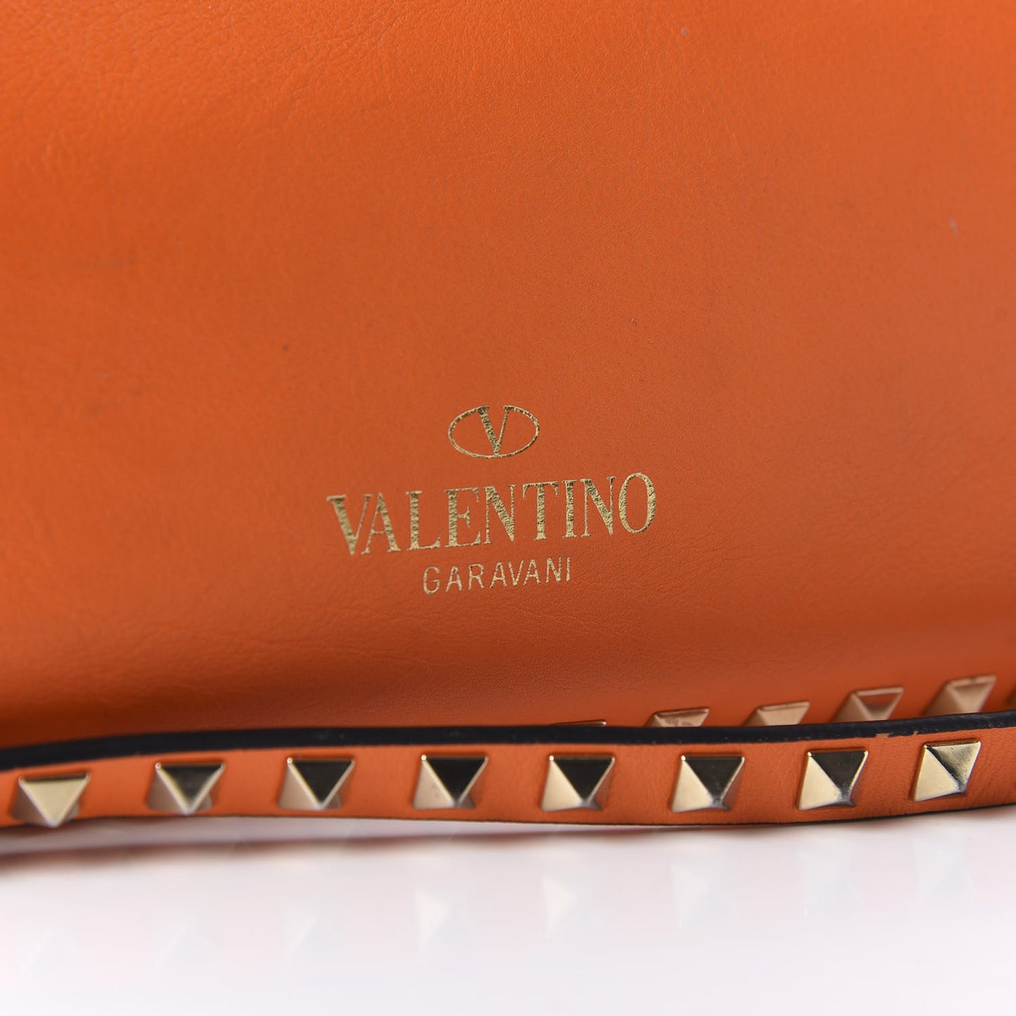 Vitello Medium Rockstud Tote Orange Fluo