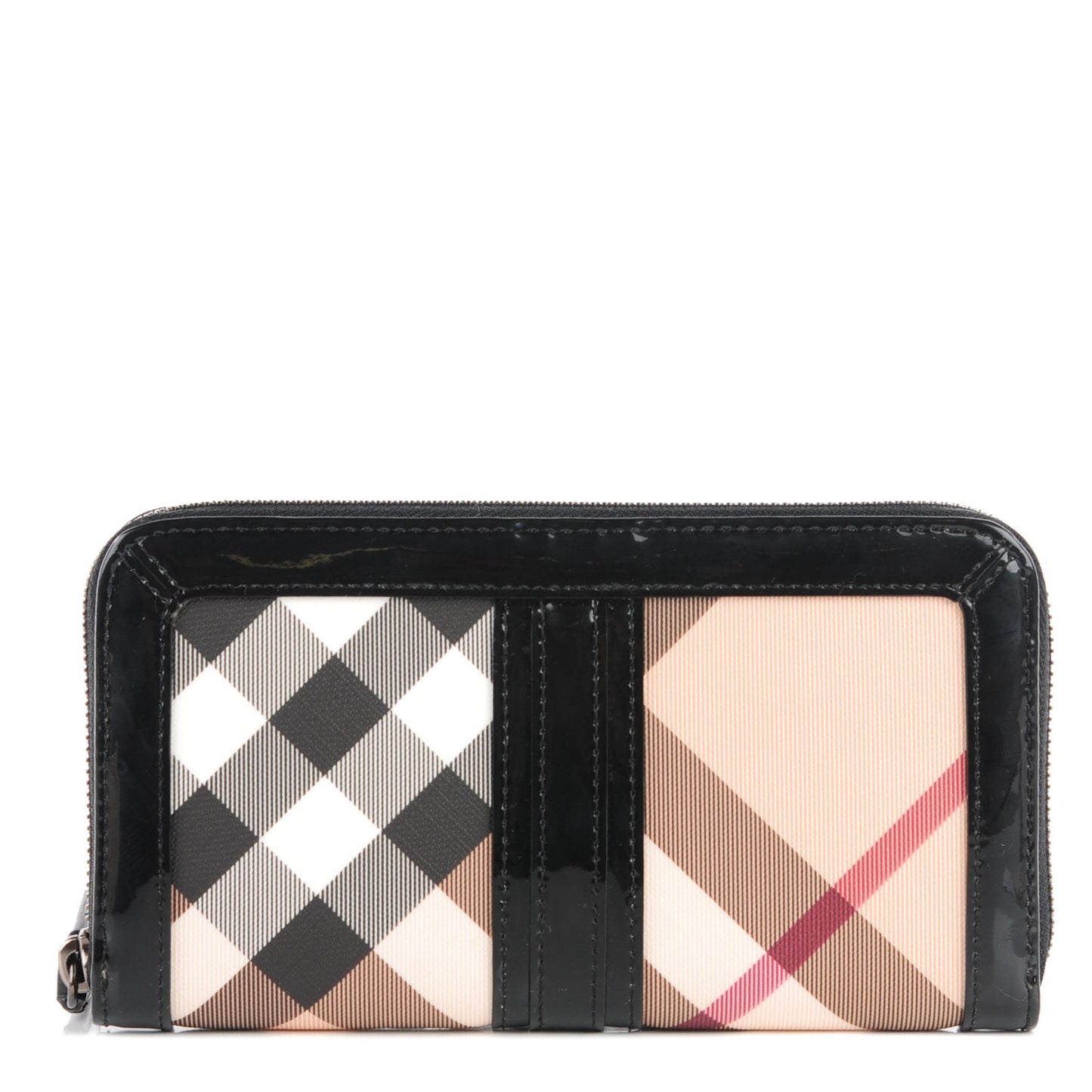 Nova Check Large Ziggy Zip Around Wallet Black