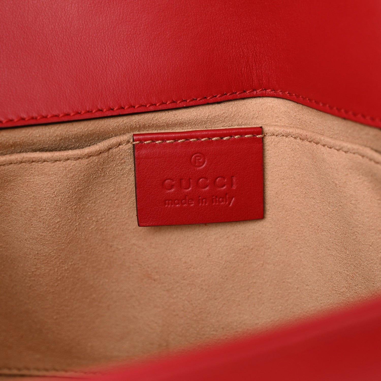 Gucci Calfskin Matelasse Mini GG Marmont Shoulder Bag Hibiscus Red 6 of 10