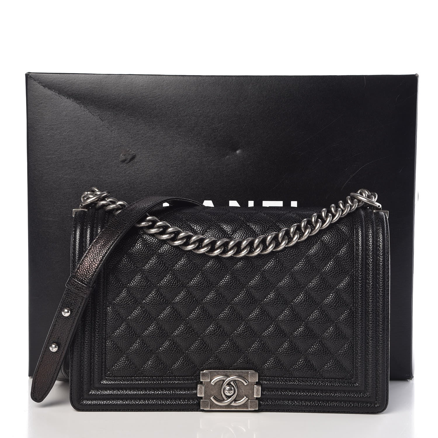 Chanel Caviar Quilted New Medium Boy Flap Black 10 of 10