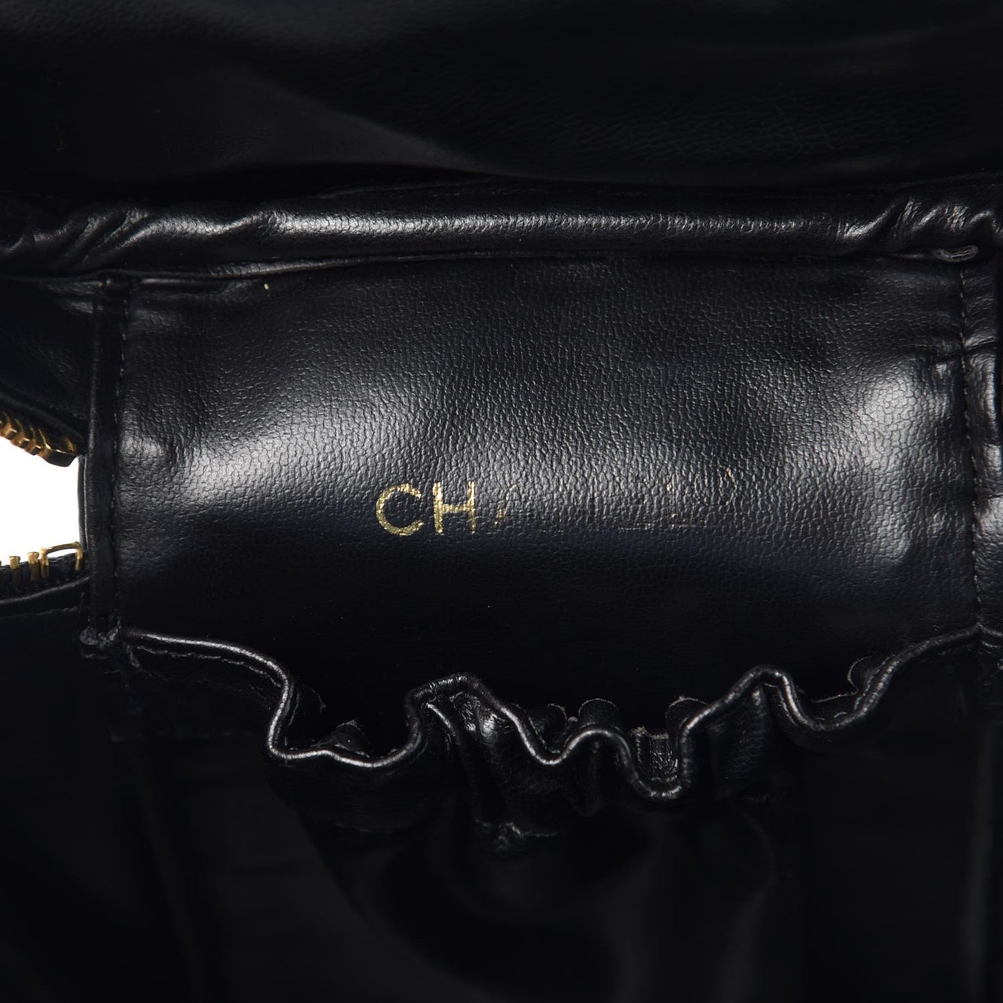 Lambskin Vanity Cosmetic Case Black