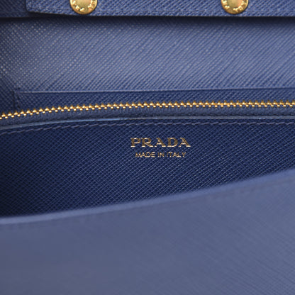 Prada Saffiano Lux Chain Wallet Bluette 6 of 9