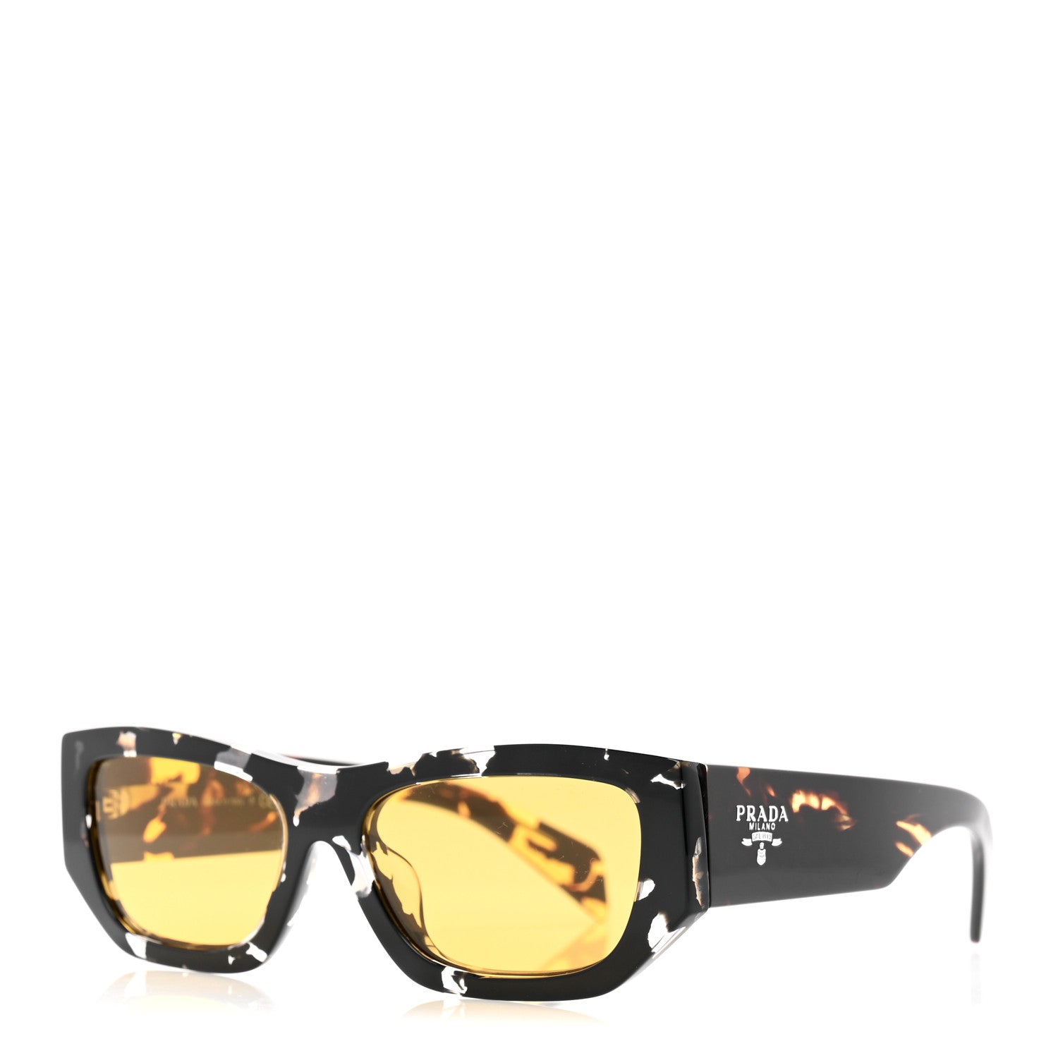 Prada Acetate Pillow Sunglasses SPR A01 Tortoise 1 of 8