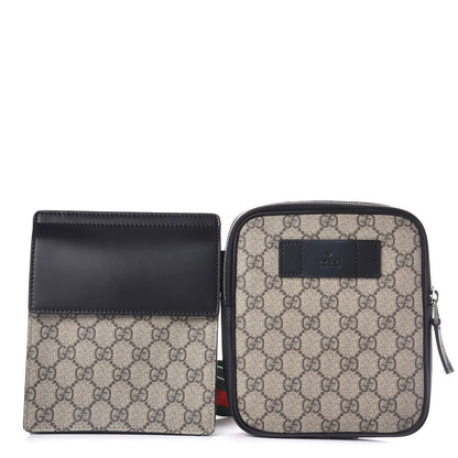 Gucci GG Supreme Monogram Web Belt Bag Black 1 of 9
