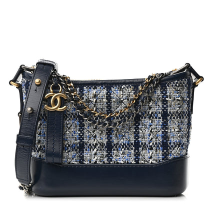 Chanel Tweed Calfskin Small Gabrielle Hobo Blue 1 of 14
