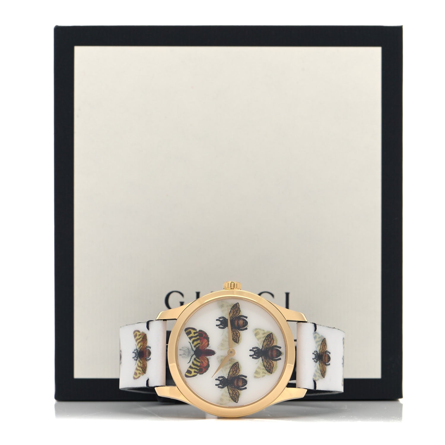 Gucci Stainless Steel Calfskin 38mm G-Timeless Bee Butterfly Hologram Quartz Watch 5 of 5