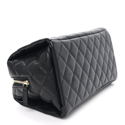 Chanel Caviar Quilted Toiletry Case With Chain Black 4 of 8
