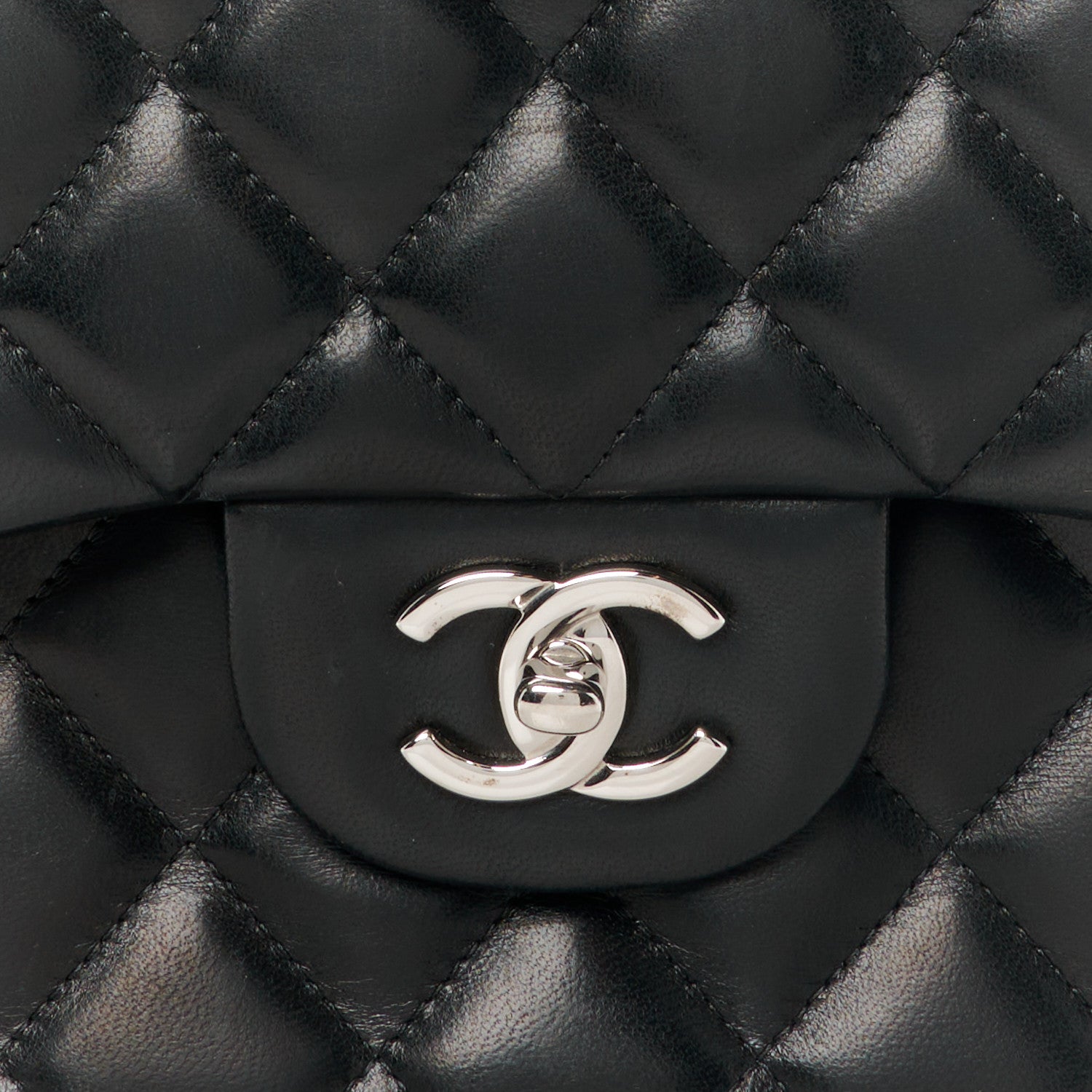 Chanel Lambskin Quilted Jumbo Double Flap Black 9 of 11