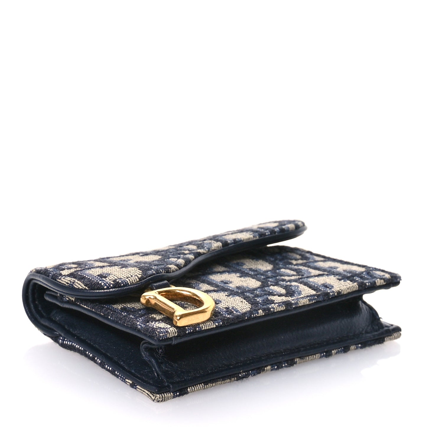 Oblique Saddle Card Holder Blue