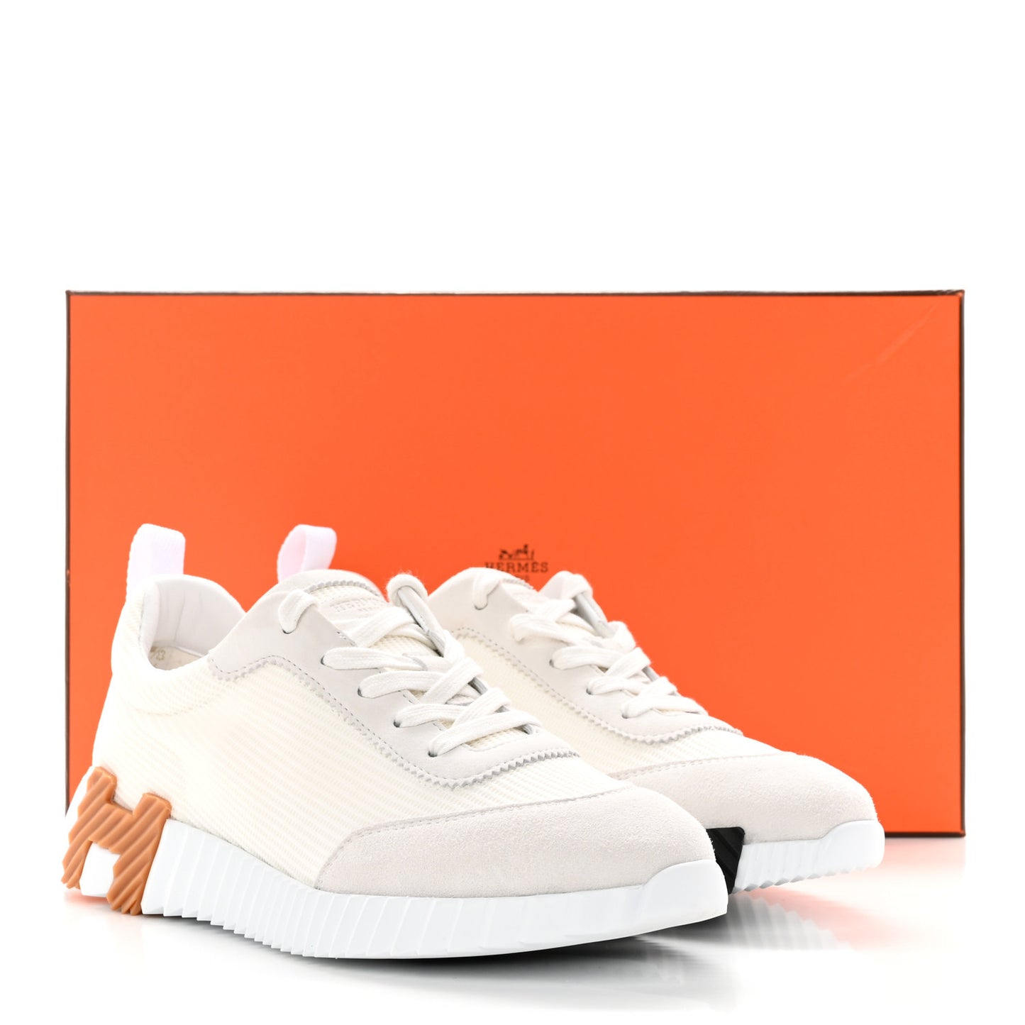 Technical Canvas Suede Goatskin Bouncing Sneakers 38 White