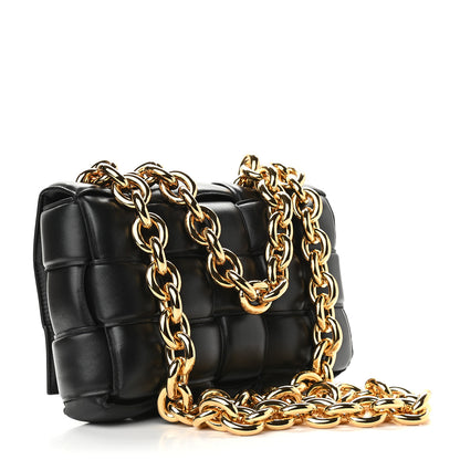 Bottega Veneta Lambskin Maxi Intreccio Padded Chain Cassette Crossbody Bag Black 3 of 8