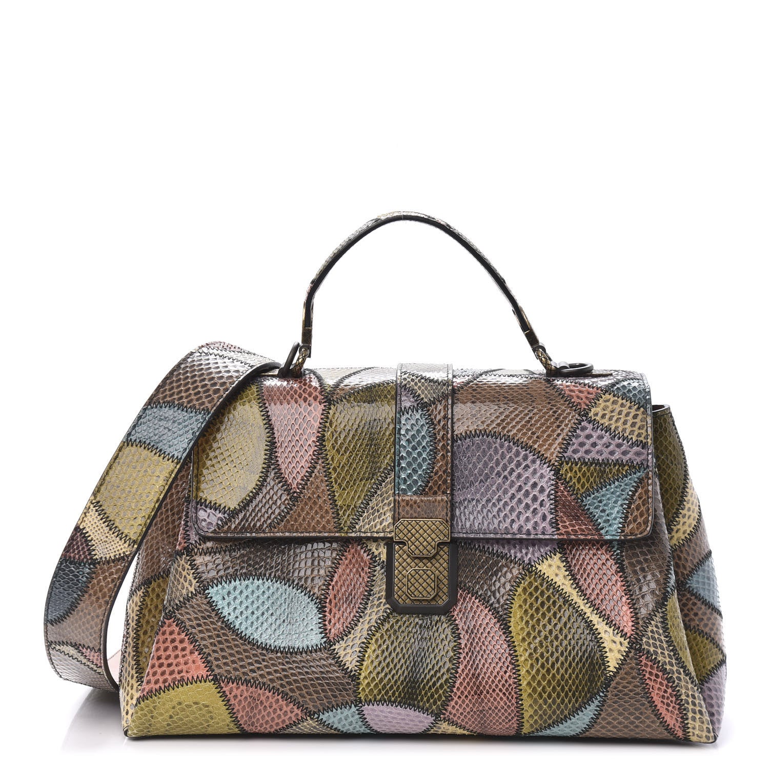 Bottega Veneta Ayers Patchwork Medium Piazza Bag Multicolor 1 of 10