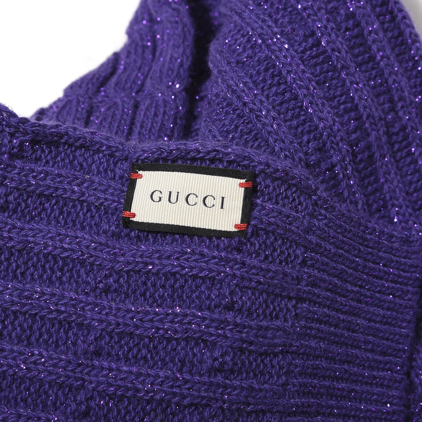 Wool Knit Shine Reg Scarf Parma Violet Dark Purple