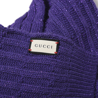 Gucci Wool Knit Shine Reg Scarf Parma Violet Dark Purple 3 of 4