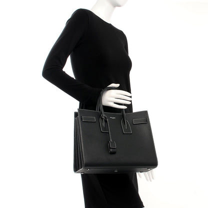 Saint Laurent Grained Calfskin Small Sac De Jour Black 3 of 7