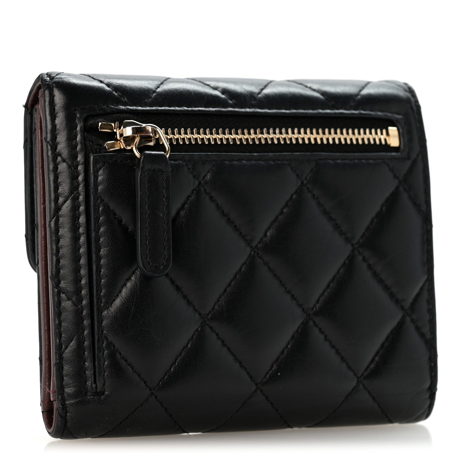 Chanel Aged Calfskin Quilted Reissue Compact Wallet Black 3 of 11