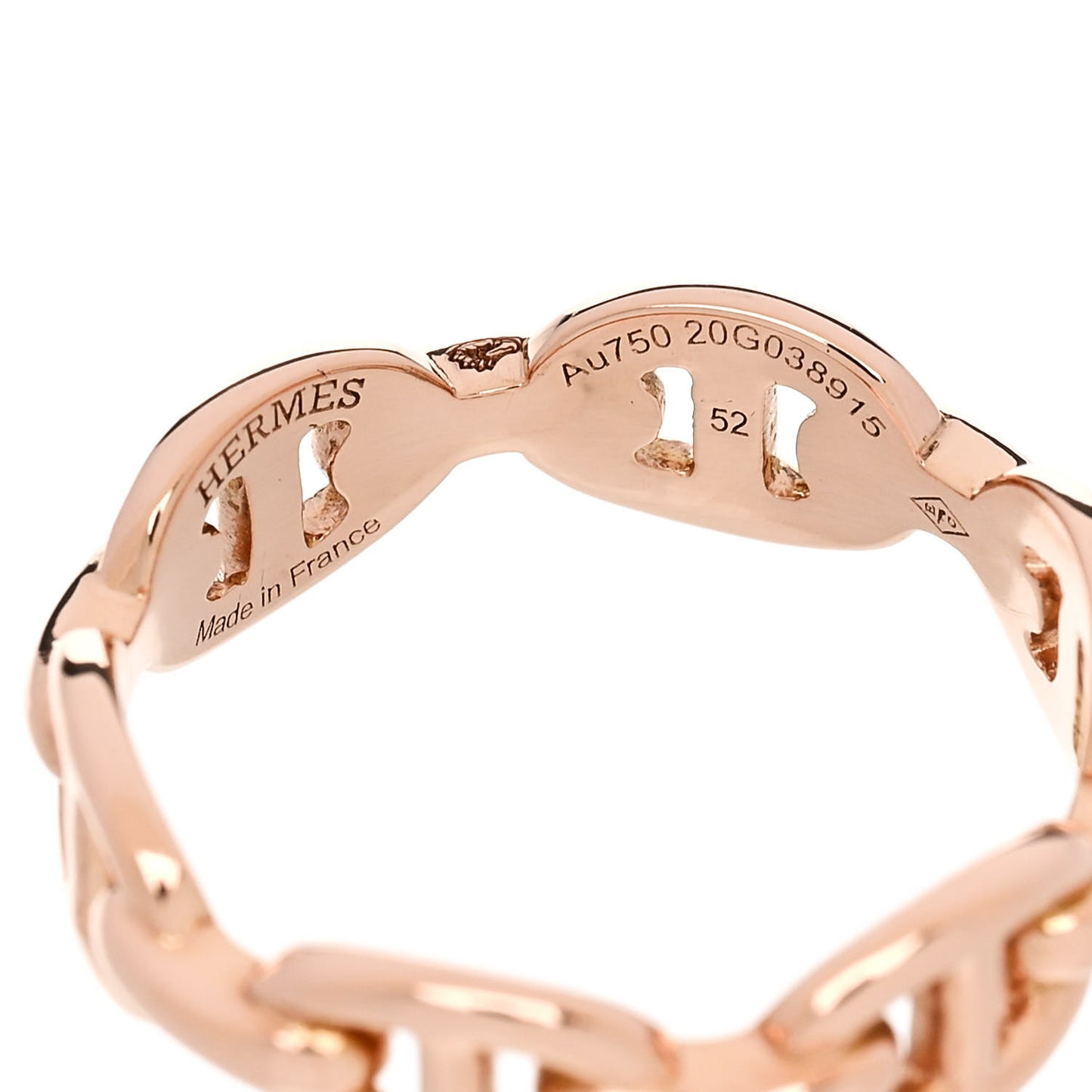18K Rose Gold PM Chaine d'Ancre Enchainee Ring 52 6