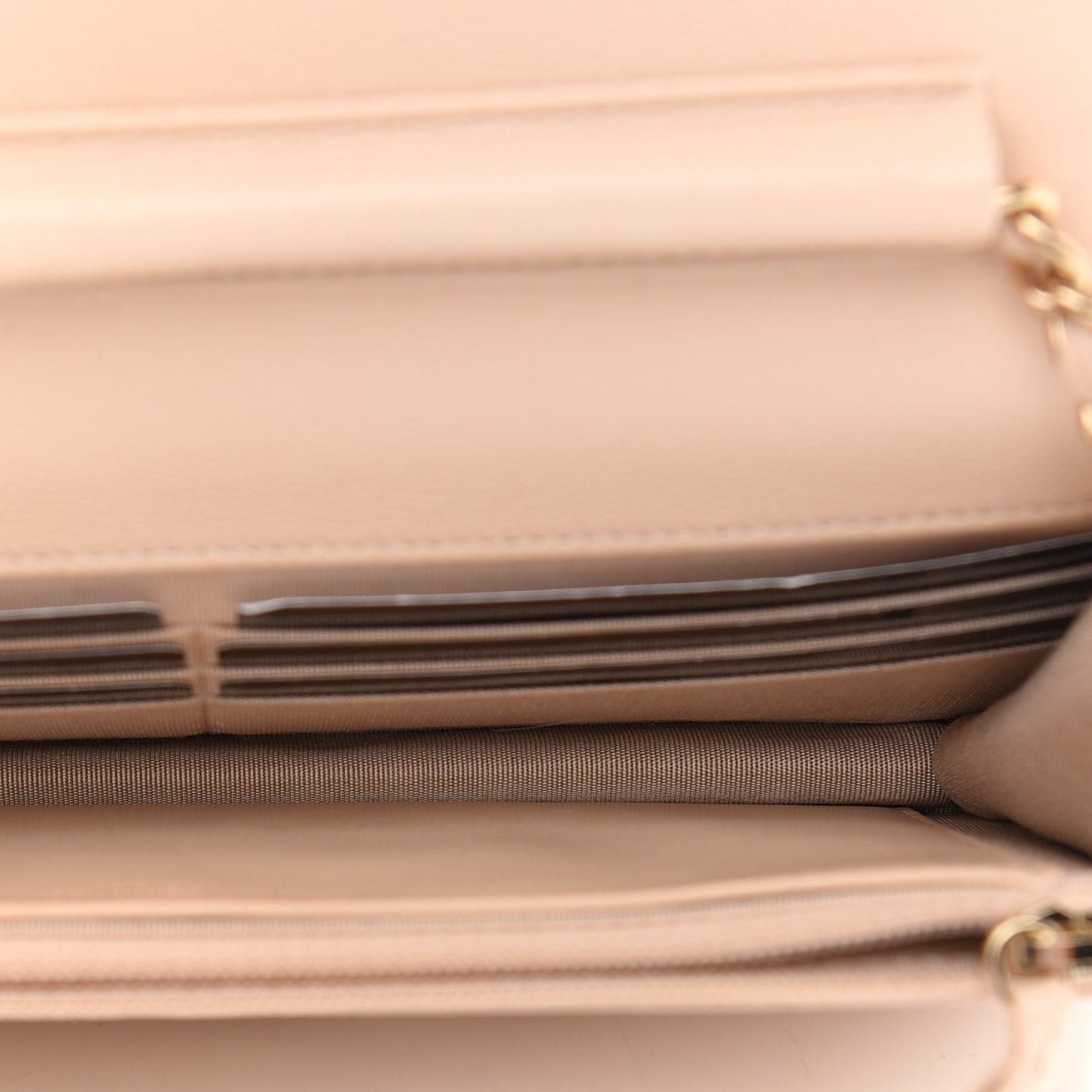 Caviar Quilted Coco Candy Wallet On Chain WOC Beige