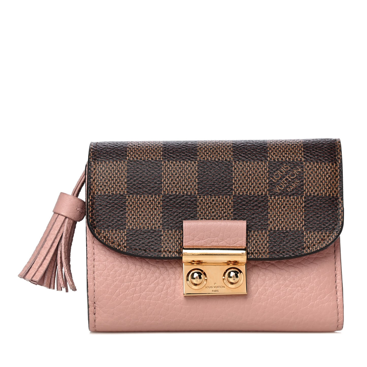 Damier Ebene Croisette Compact Wallet Magnolia