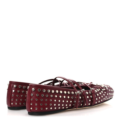 Gucci Nappa Carmaque Studded Horsebit Ballet Flats 39 Rosso Ancora 5 of 11