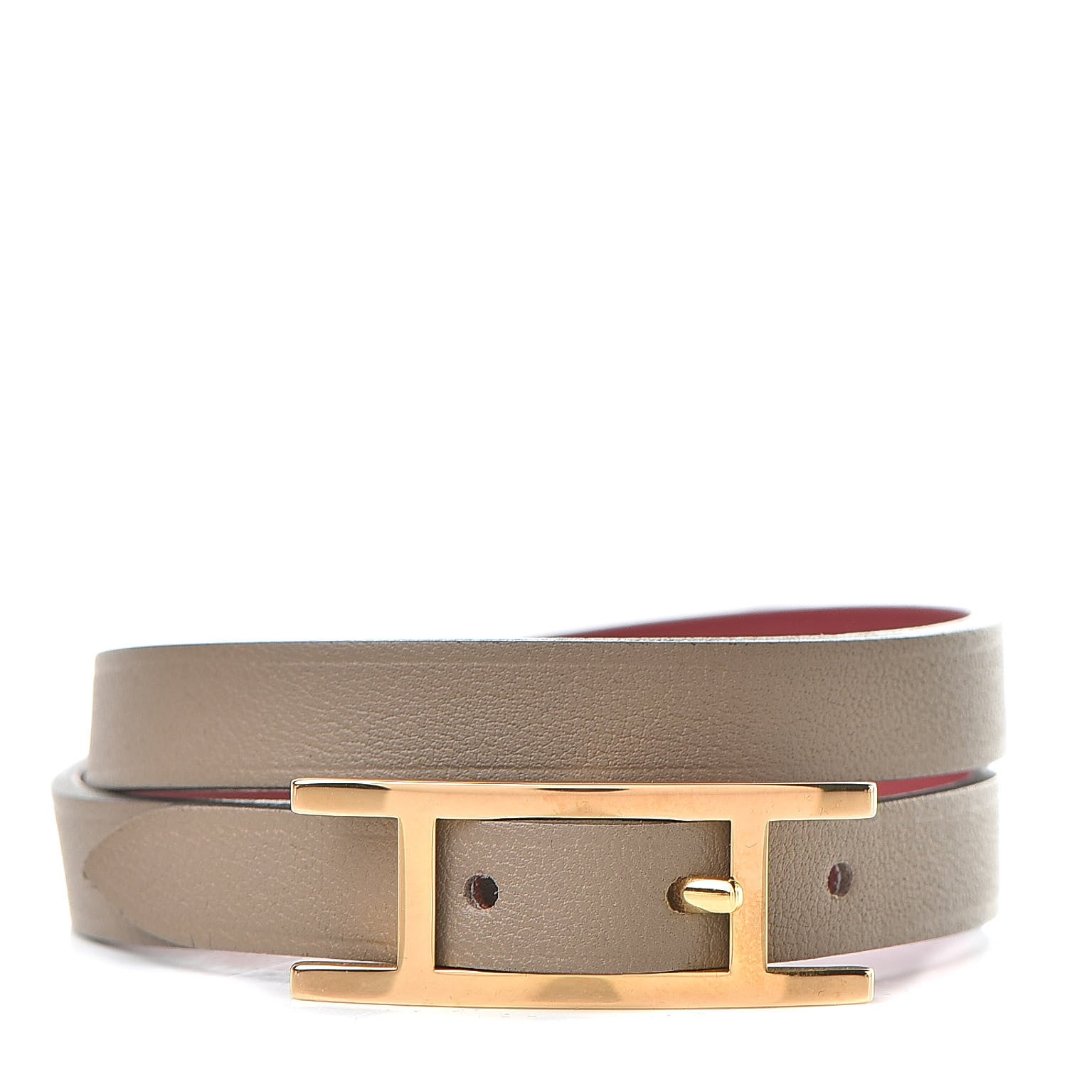 Hermes Swift Behapi Double Tour Bracelet T2 Gris Asphalte Bordeaux ...