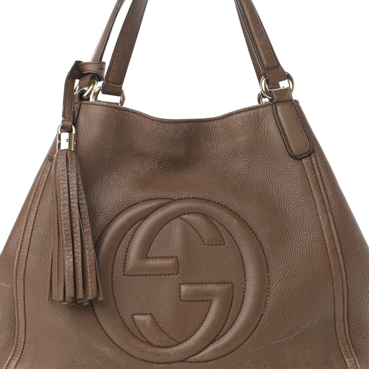 Gucci Pebbled Calfskin Medium Soho Shoulder Bag Brown 8 of 24
