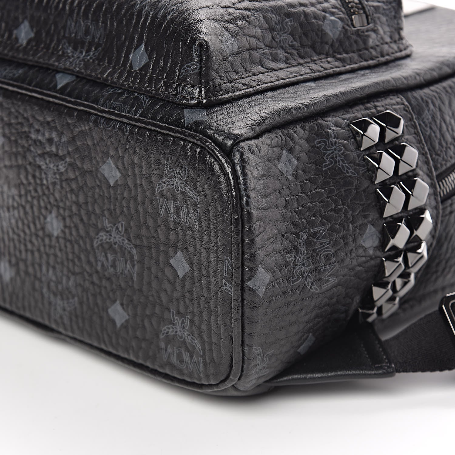 MCM Visetos Side Stud Mini Stark Backpack Black 11 of 12