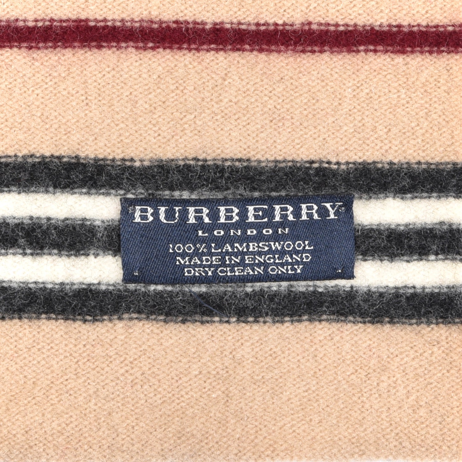 Burberry Lambswool Stripe Scarf Camel 3 of 3