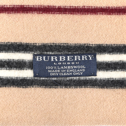 Burberry Lambswool Stripe Scarf Camel 3 of 3