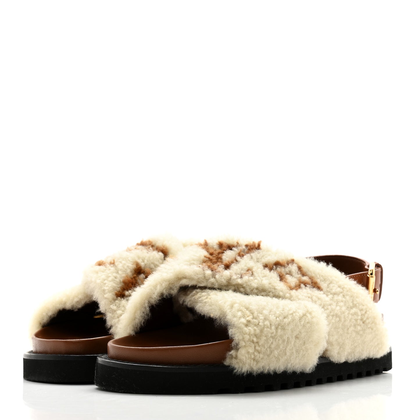 Shearling Paseo Flat Comfort Sandal 36.5 Nude