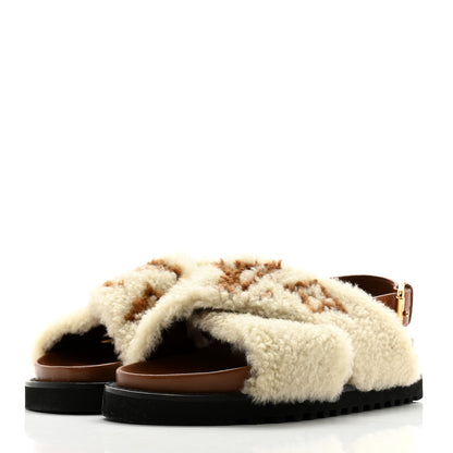 Louis Vuitton Shearling Paseo Flat Comfort Sandal 36.5 Nude 3 of 9