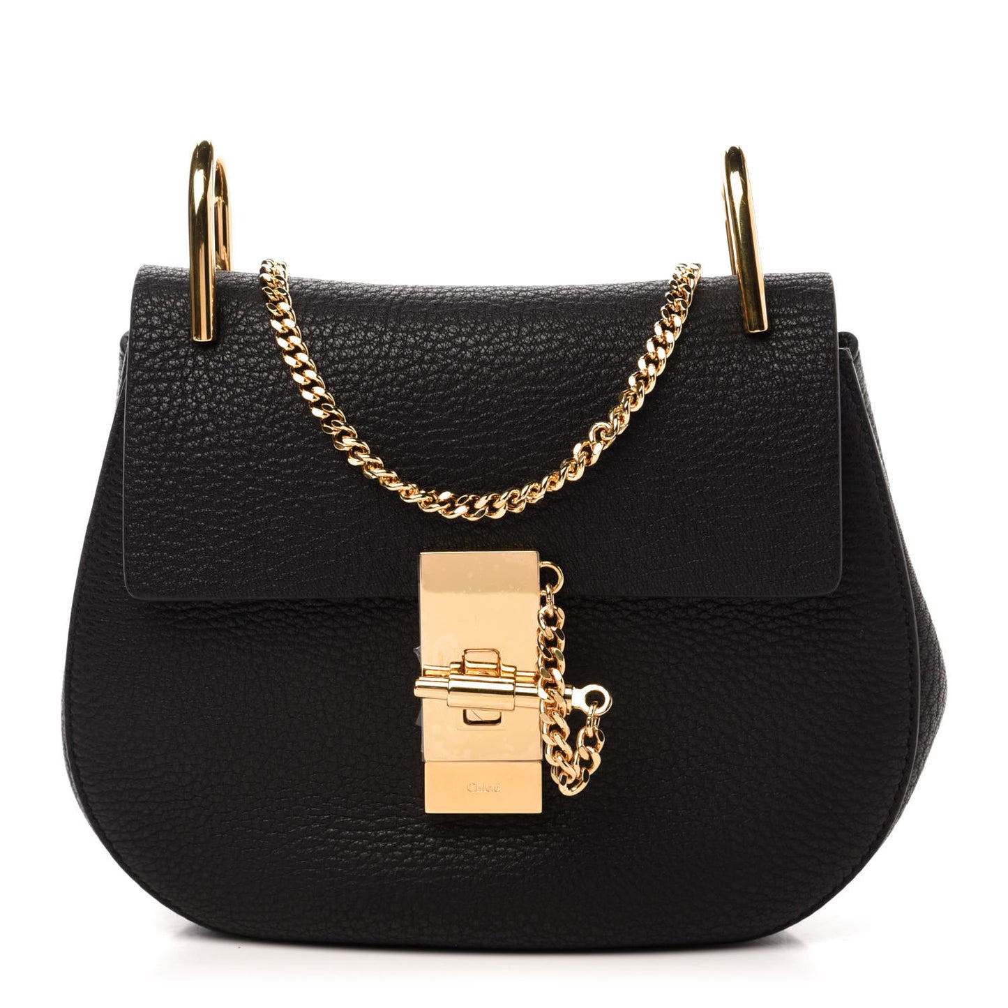 Grained Lambskin Mini Drew Shoulder Bag Black