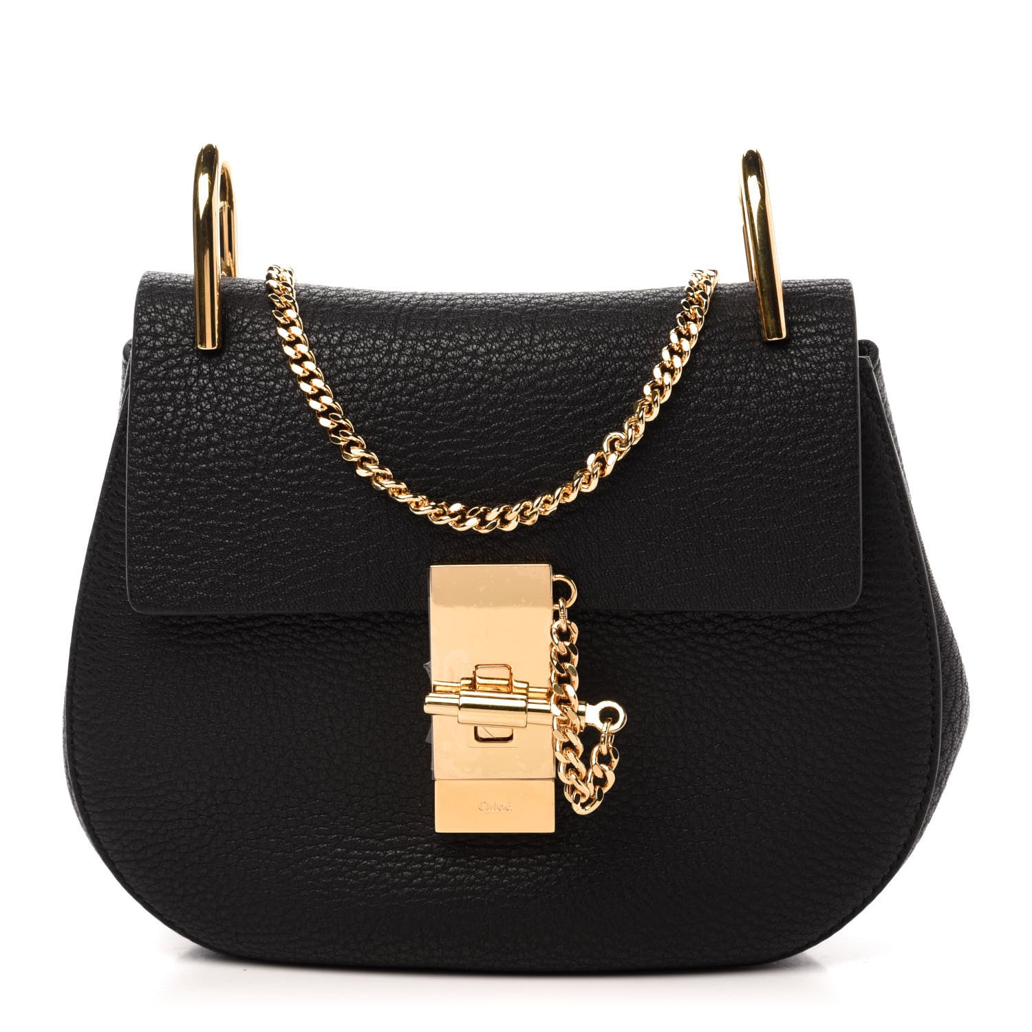 Chloe Grained Lambskin Mini Drew Shoulder Bag Black 1 of 10