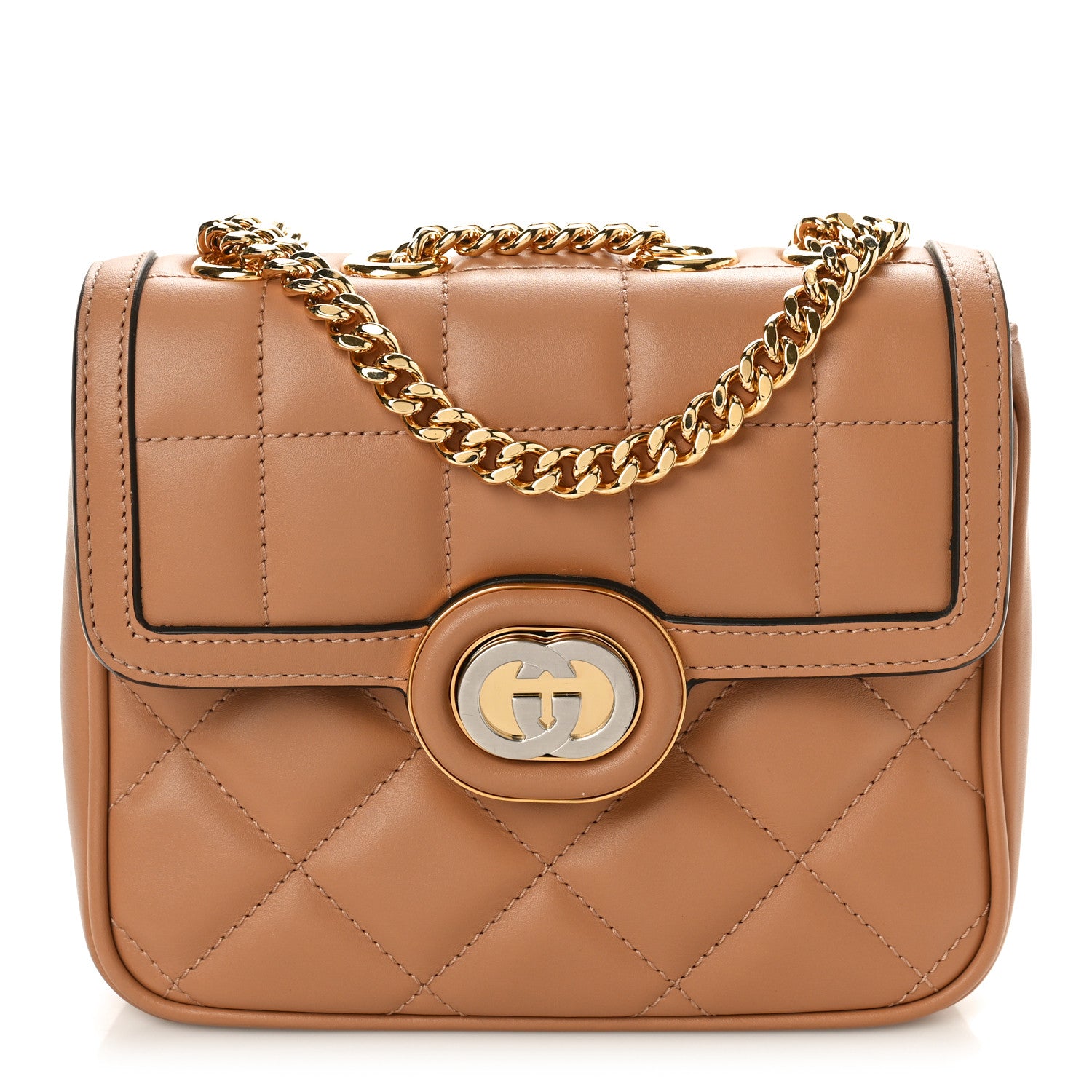 Gucci Calfskin Quilted Mini Deco Shoulder Bag Camelia 1 of 8
