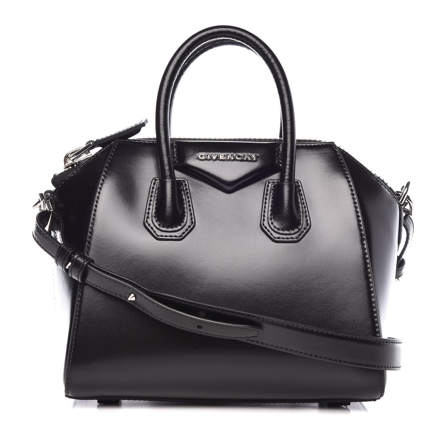 Shiny Lord Calfskin Mini Antigona Black